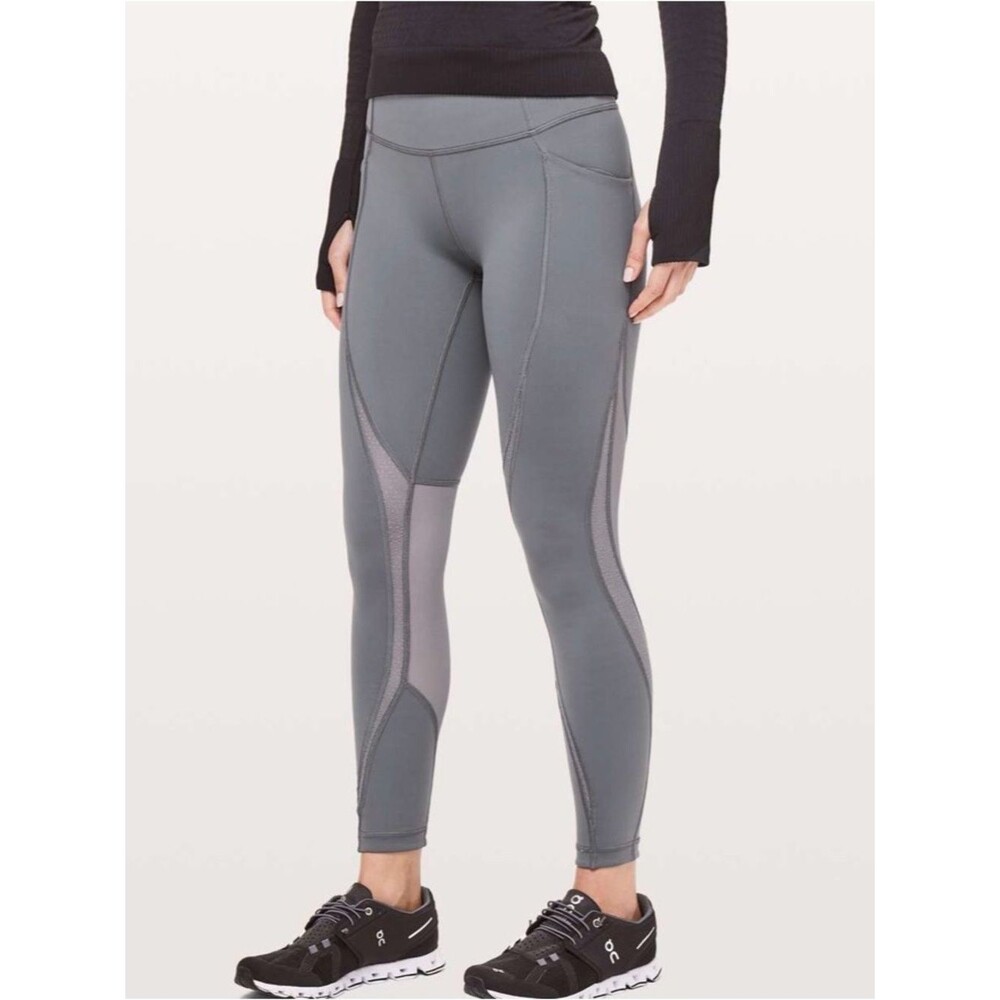 Lululemon Run Smoothly 7/8 tight. Sz 12. Grey. Activewear, gym. Running, jogging